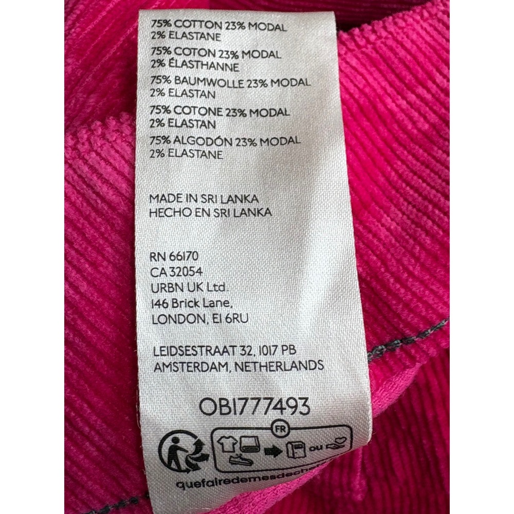 Maeve by Anthropologie The Colette Wide Leg Corduroy Pants Pink Size 32 Cropped - Picture 11 of 11